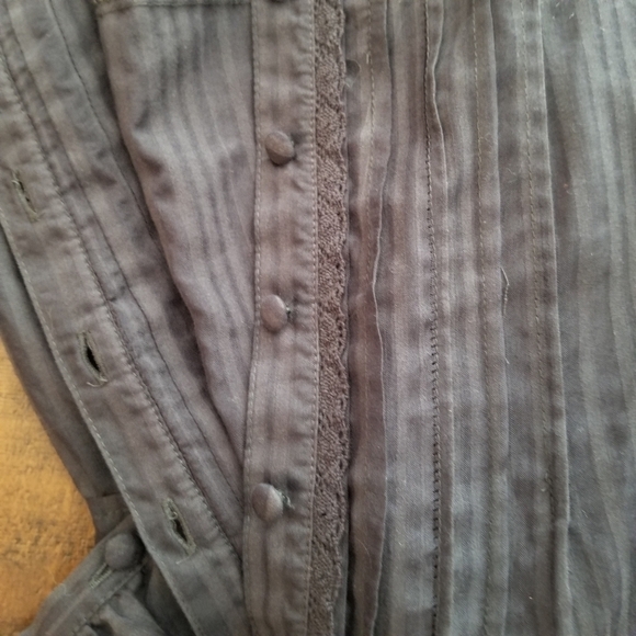 BB Dakota Ruffle Mini Dress Small Navy Blue Prairie Style Pleated - Picture 6 of 8